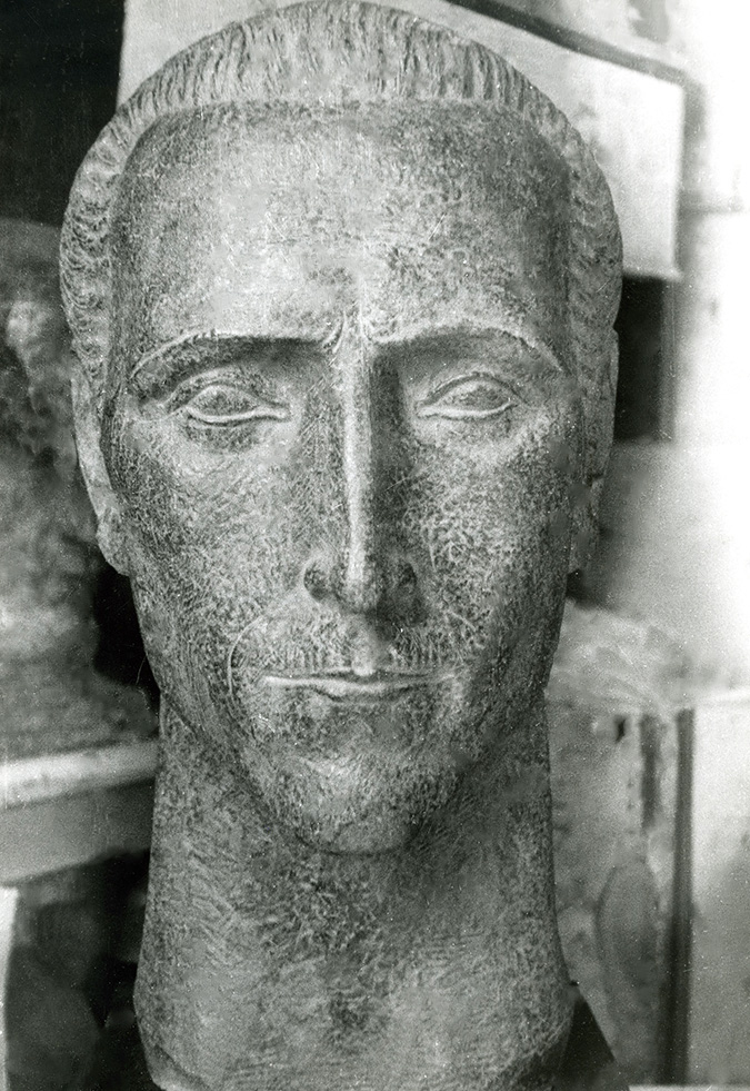 «Заслужений працівник транспорту УРСР, авіатехнік М. Святокум». 1973. Бетон тонований